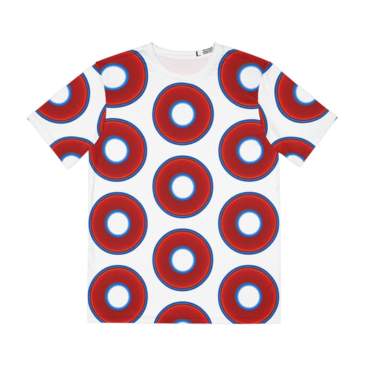 Multi-Beastie Giant Donut AOP Polyester Tee - red vivid donut print w/white background