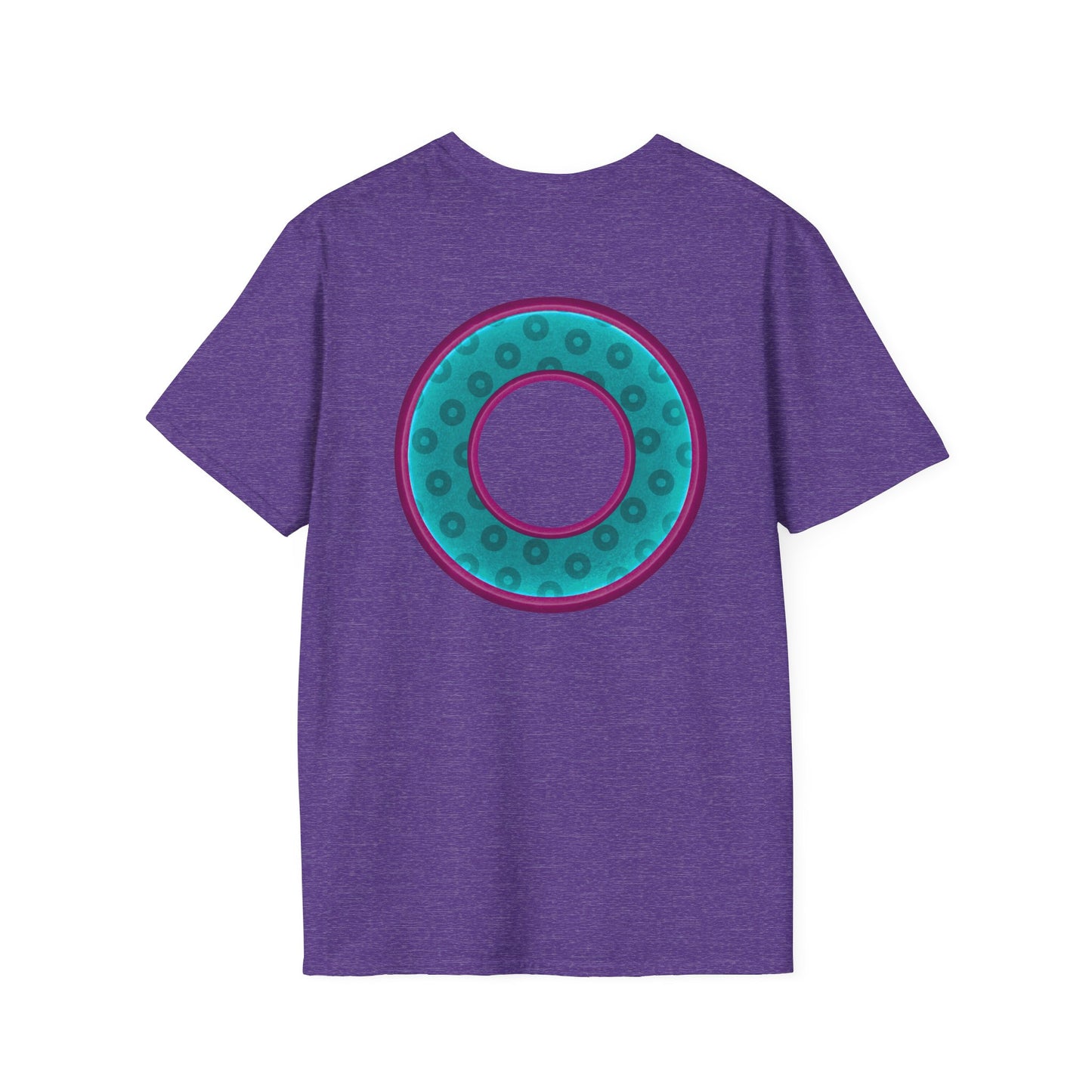 Plain Donuts/Unisex Soft-Style - "Plain Wide Mouthed Paradoxical Donuts" - teal/purple donuts