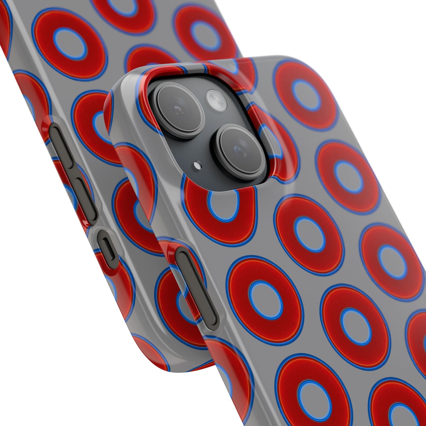 Donut Snap Case - red vivid donut print w/gray background