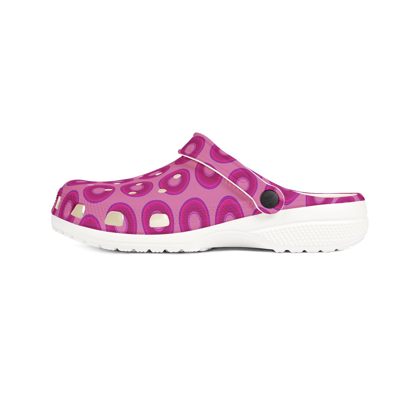 Spatchcocks - donut slip-on shoes - vivid magenta donuts w/pink background [unisex]