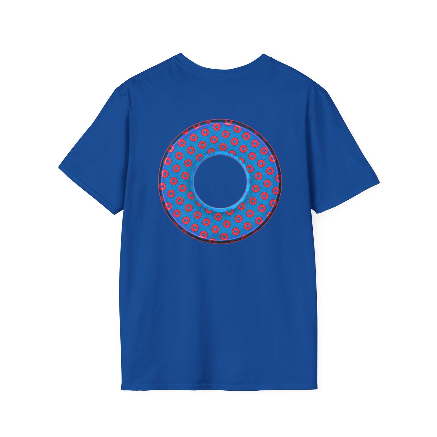 Plain Donuts/Unisex Soft-Style - "Plain Electric Paradoxical Donuts" - royal blue/red donuts