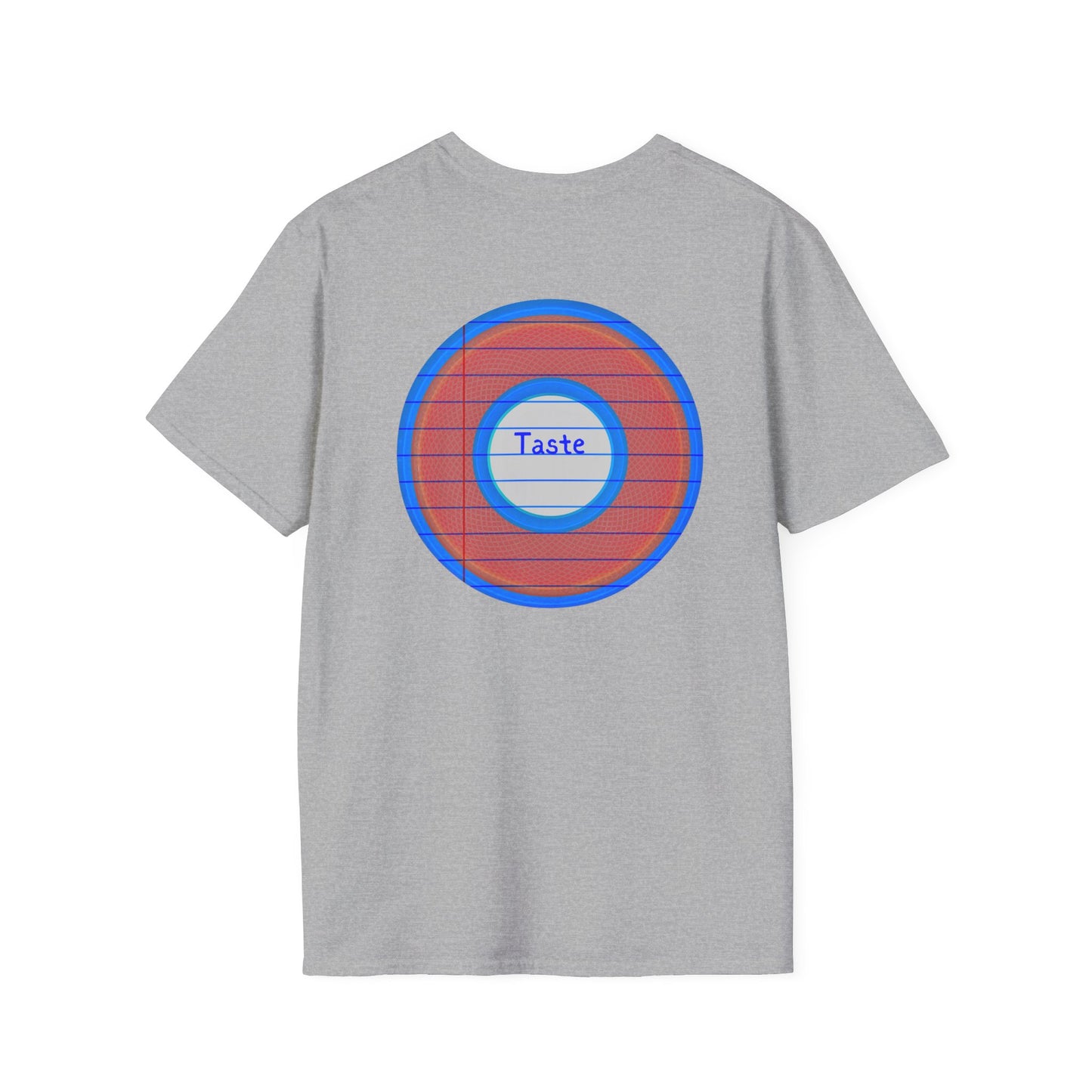 Classic Donut Tee - Unisex Soft-Style - "That's 1 Tasty Donut" - series 1.0  - variant 1 - red donut w/blue ink