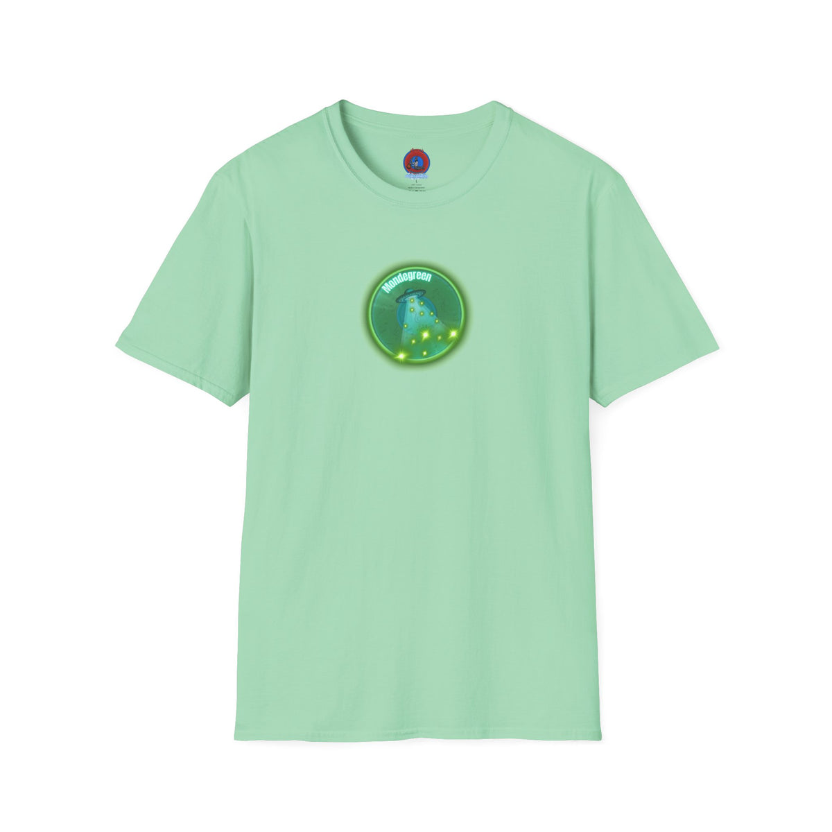 Classic Donut Tee - Unisex Soft-Style - "Close Encounters of the Delaware kind - Mondegreen Donut"  " variant 1 - green donut