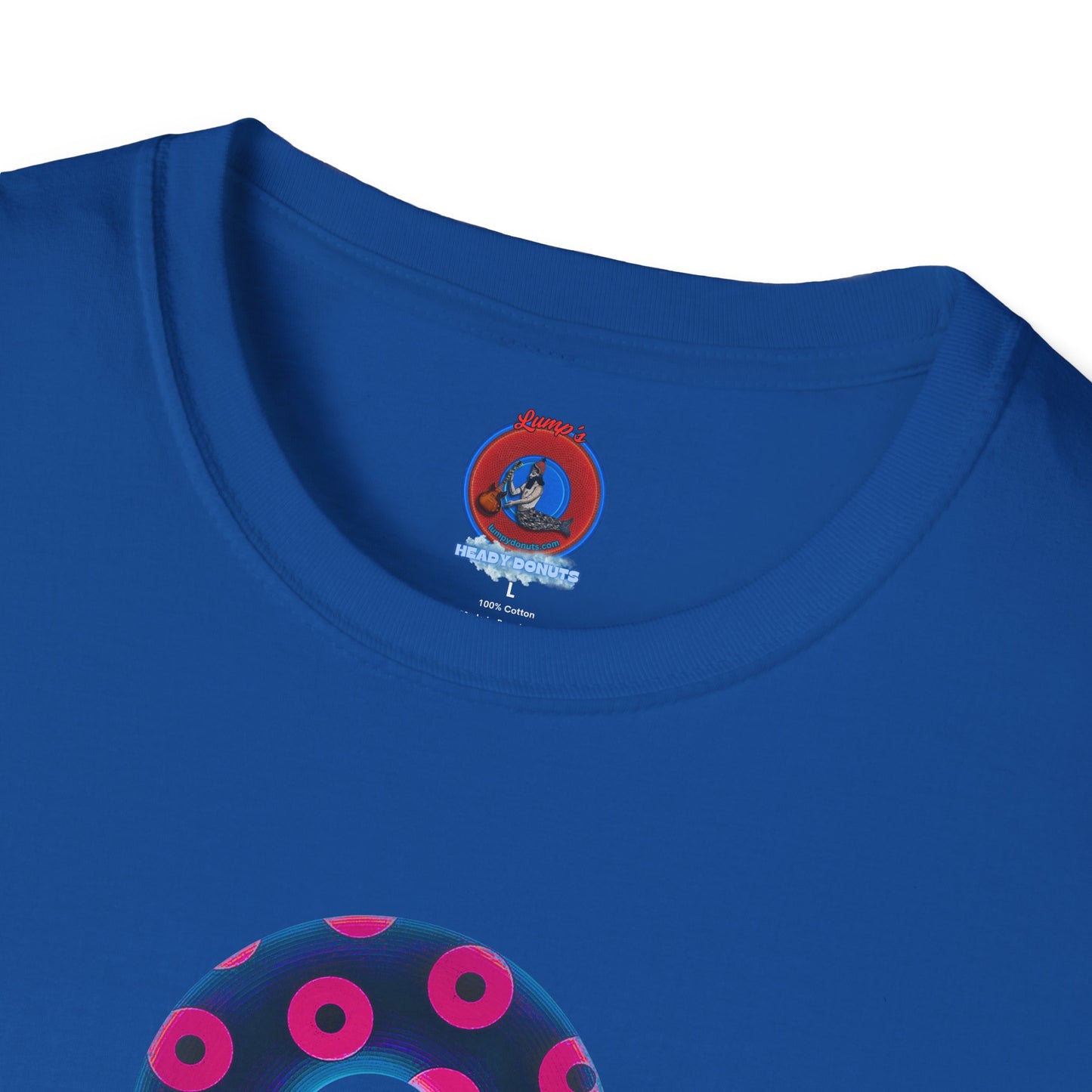 Plain Donuts/Unisex Soft-Style - "Plain Blimpy Paradoxical Donuts" - dark blue/hot pink donuts