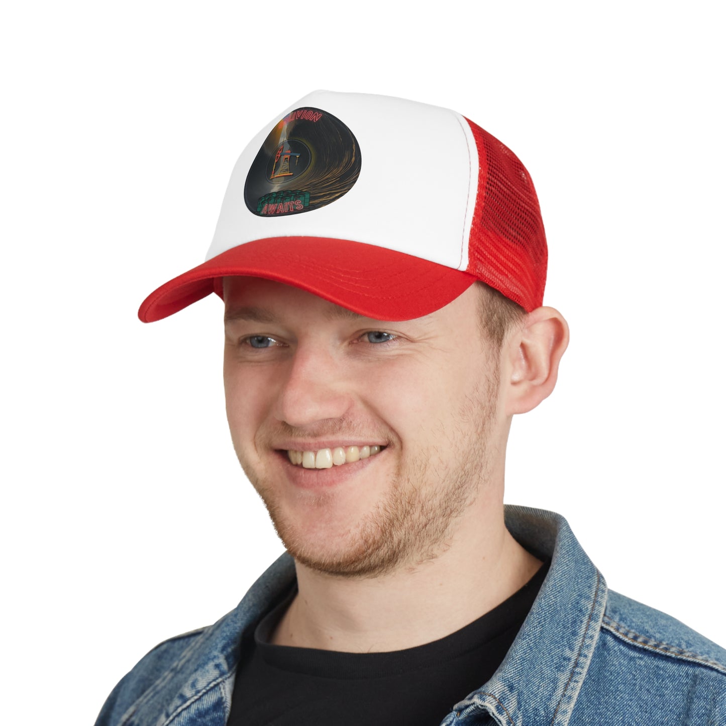 Lumpy Trucker Hat - "Donut Splashed in Oil" - dark donut