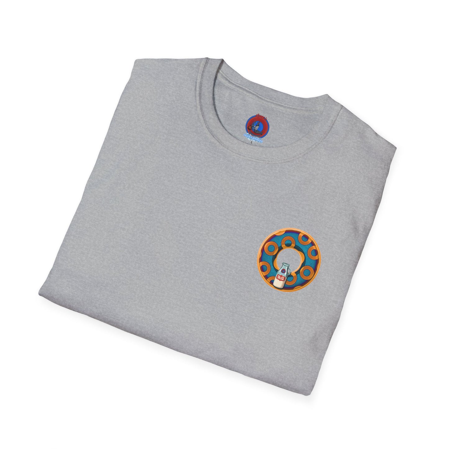Classic Donut Tee - Unisex Soft-Style - "Wooked Cream - YEMSG Donut " -purple/red rustic paradox donut - variant 4