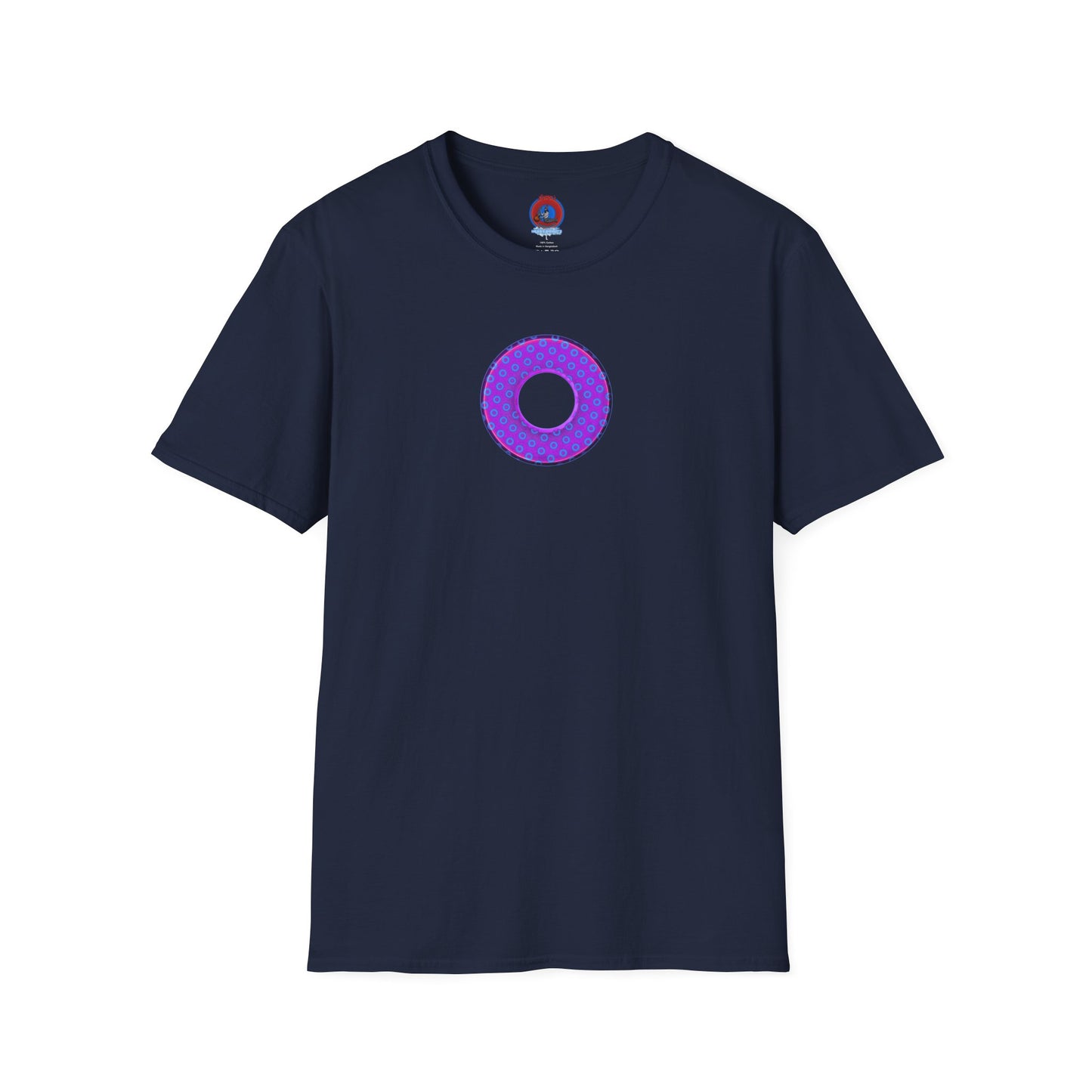 Plain Donuts/Unisex Soft-Style - "Plain Electric Paradoxical Donuts" - bright purple/blue donuts
