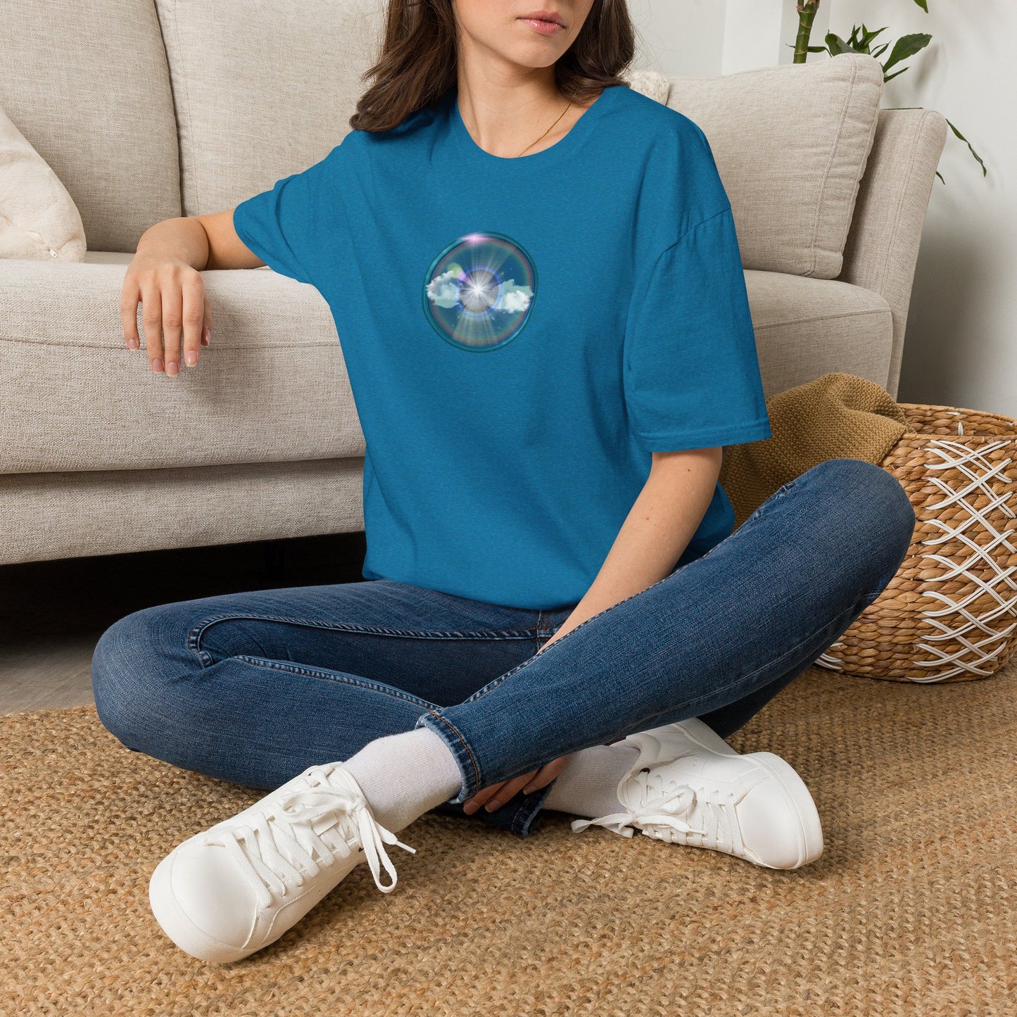 Classic Donut Tee - Unisex Soft-Style - "The Original Divided Donut' - light blue sky donut