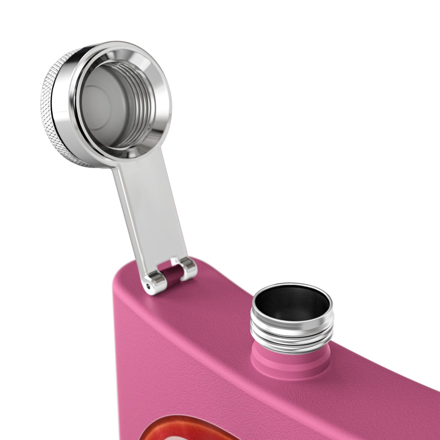 Lump's Donut Flask 6 oz -  "This Flask Scents of a Mule" - vivid red donut - [*w/your choice of 6 backgrounds]