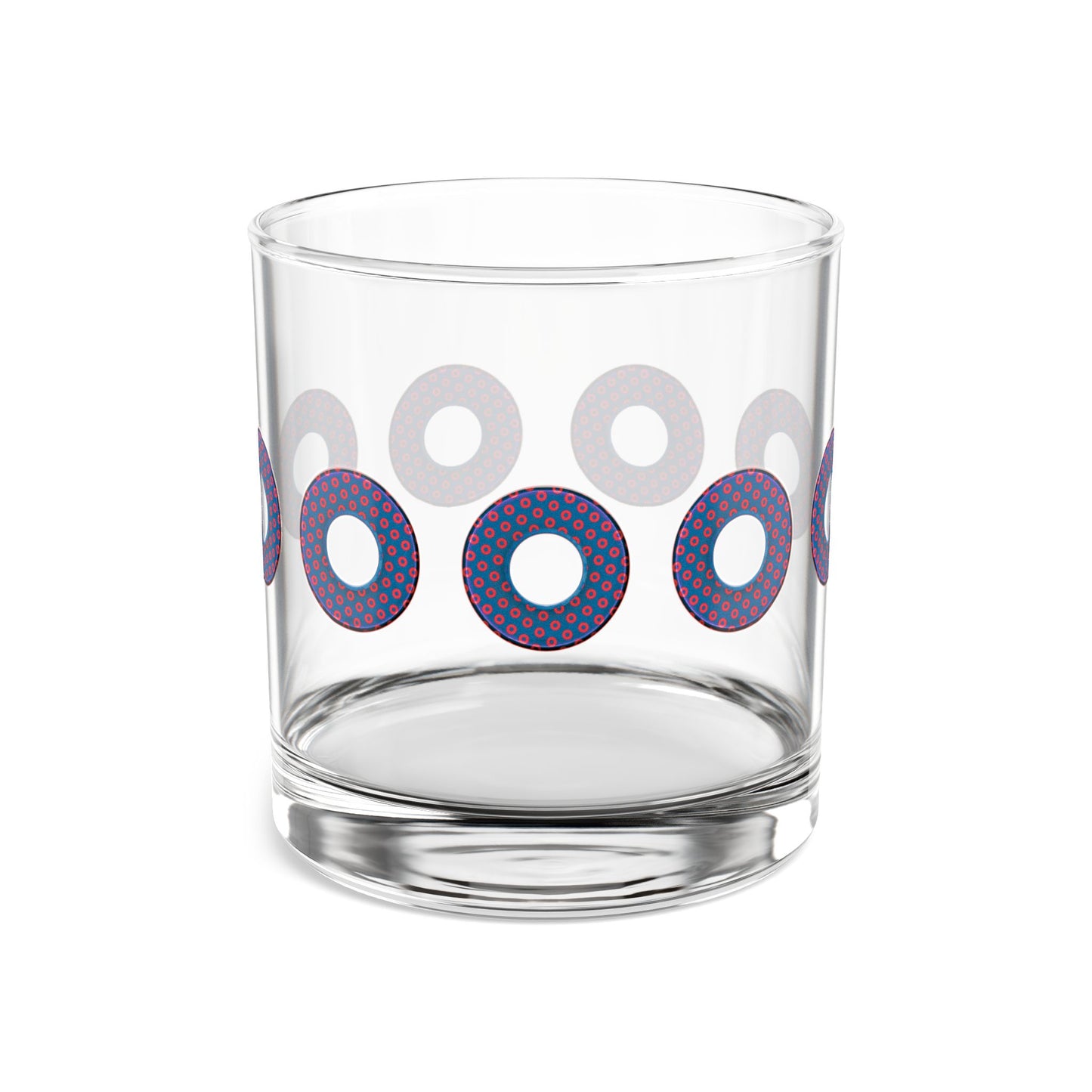 10oz Lumpy Rock Glass - blue/red electric paradox donuts