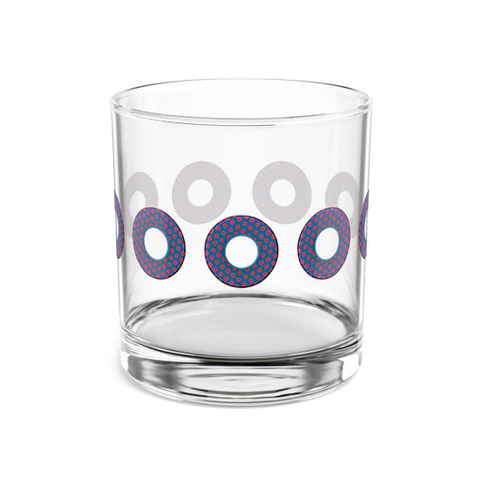 10oz Lumpy Rock Glass - blue/red electric paradox donuts