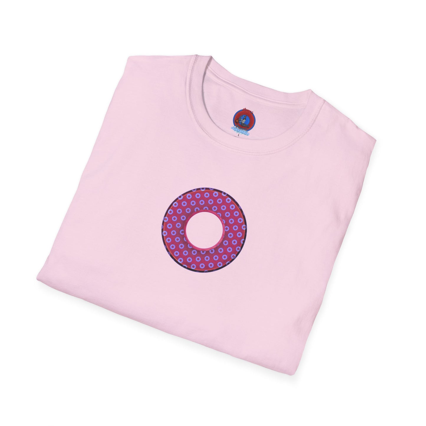Plain Donuts/Unisex Soft-Style - "Plain Electric Paradoxical Donuts" - light purple/magenta donuts