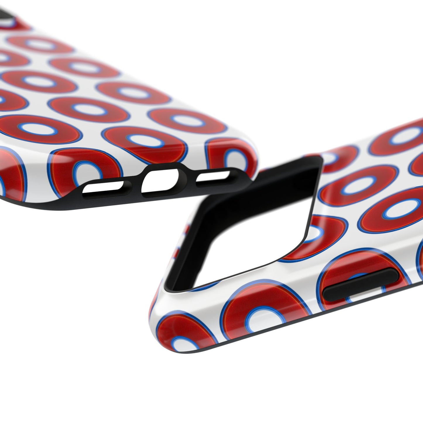 Impact-Resistant Lumpy Donut Case - red vivid donut print w/white background