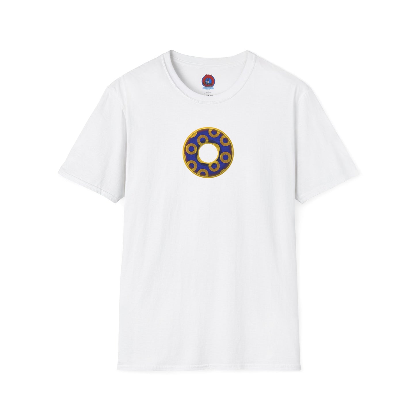 Plain Donuts/Unisex Soft-Style - "Plain Rustic Paradoxical Donuts" - yellow/dark blue donuts