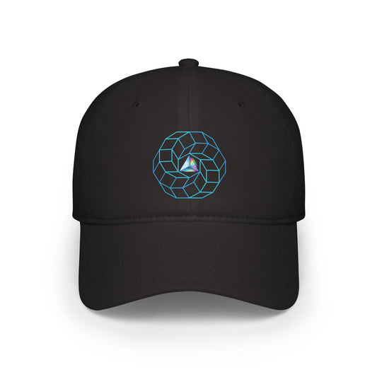 Lumpy Donut Baseball Cap - "Dark Side of this Donut Cap" - blue cubed donut w/