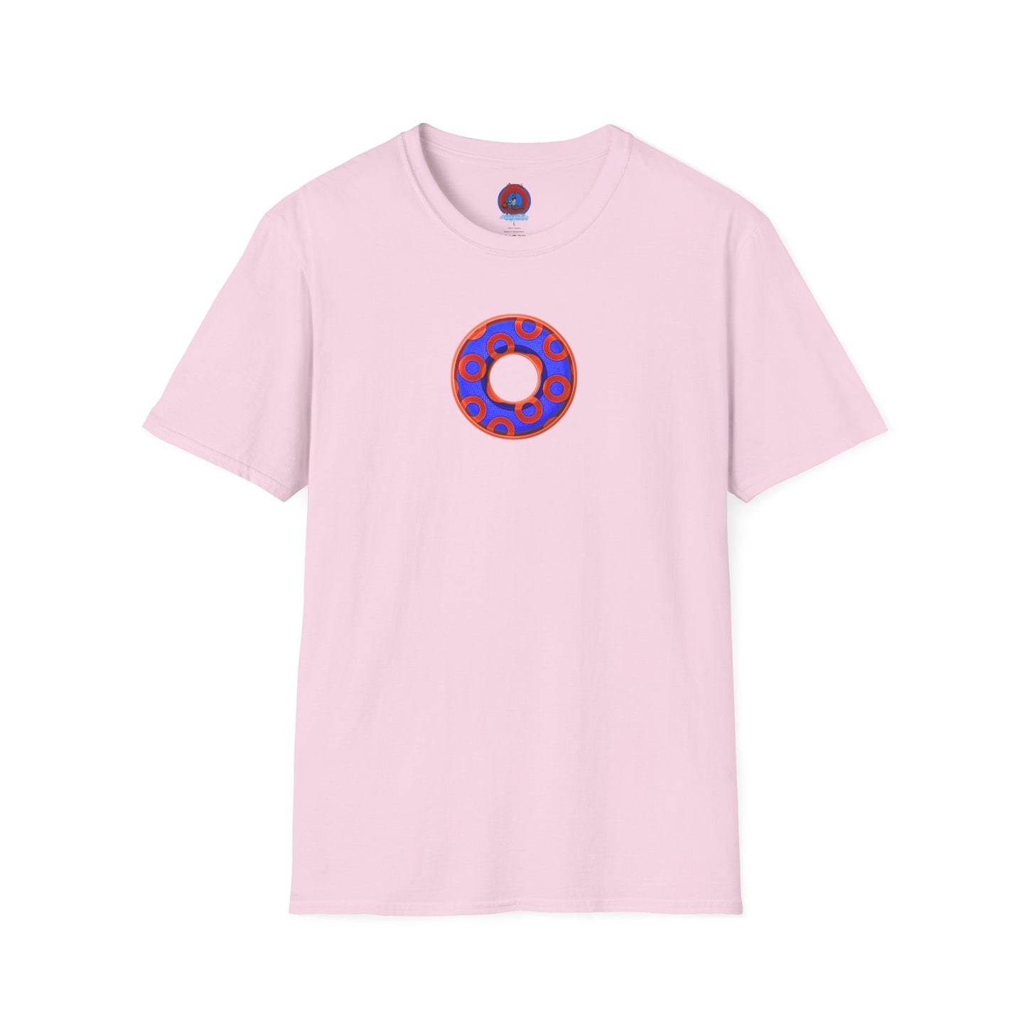 Plain Donuts/Unisex Soft-Style - "Plain Rustic Paradoxical Donuts" - electric blue/red donuts