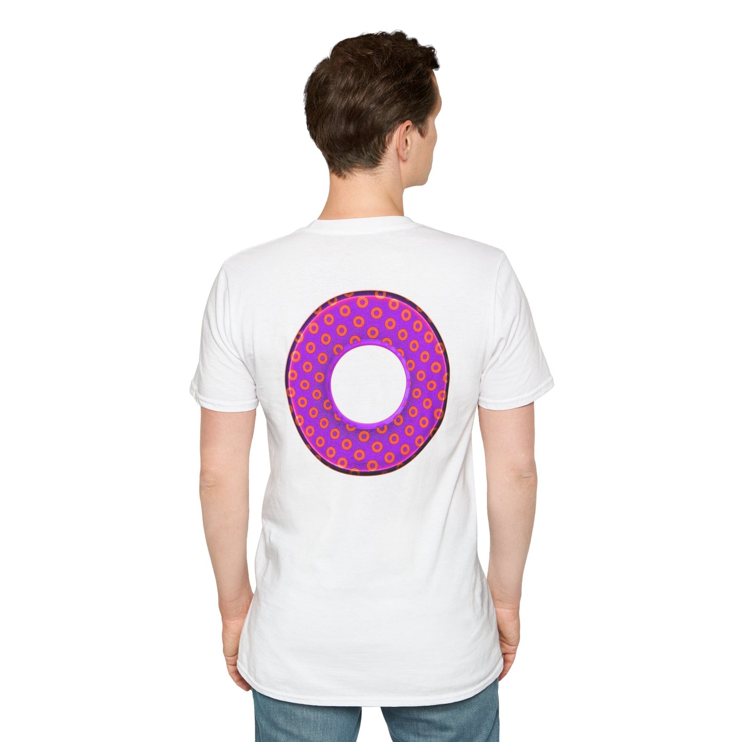 Plain Donuts/Unisex Soft-Style - "Plain Electric Paradoxical Donuts" - bright purple/red donuts