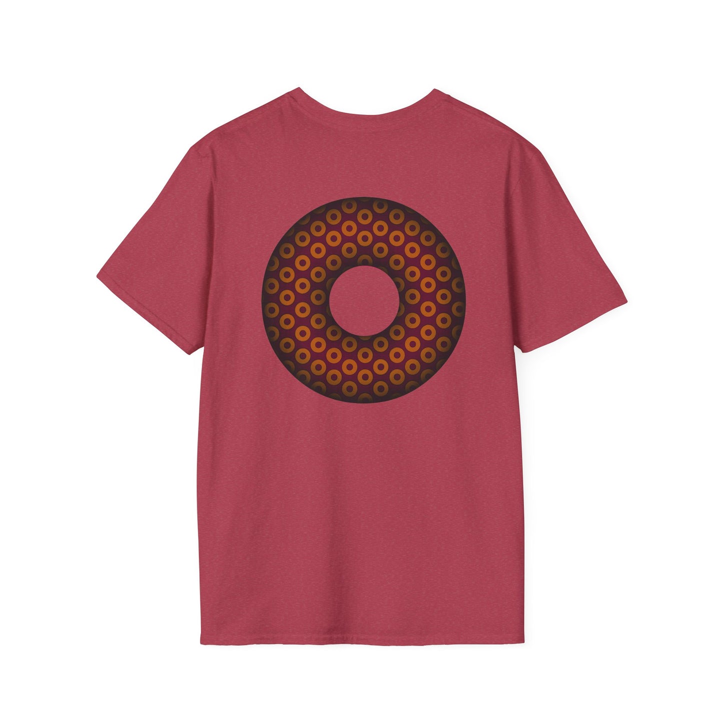 Plain Donuts/Unisex Soft-Style - "Plain Paradoxical Grided Donuts" - orange/burgundy donuts