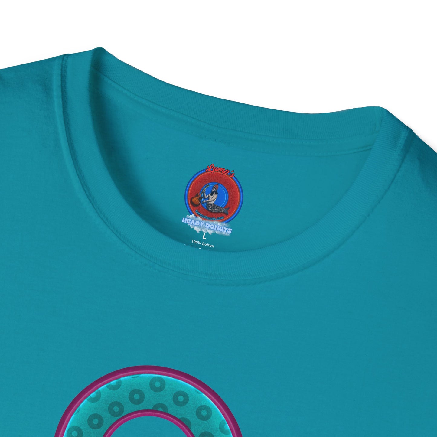 Plain Donuts/Unisex Soft-Style - "Plain Wide Mouthed Paradoxical Donuts" - teal/purple donuts