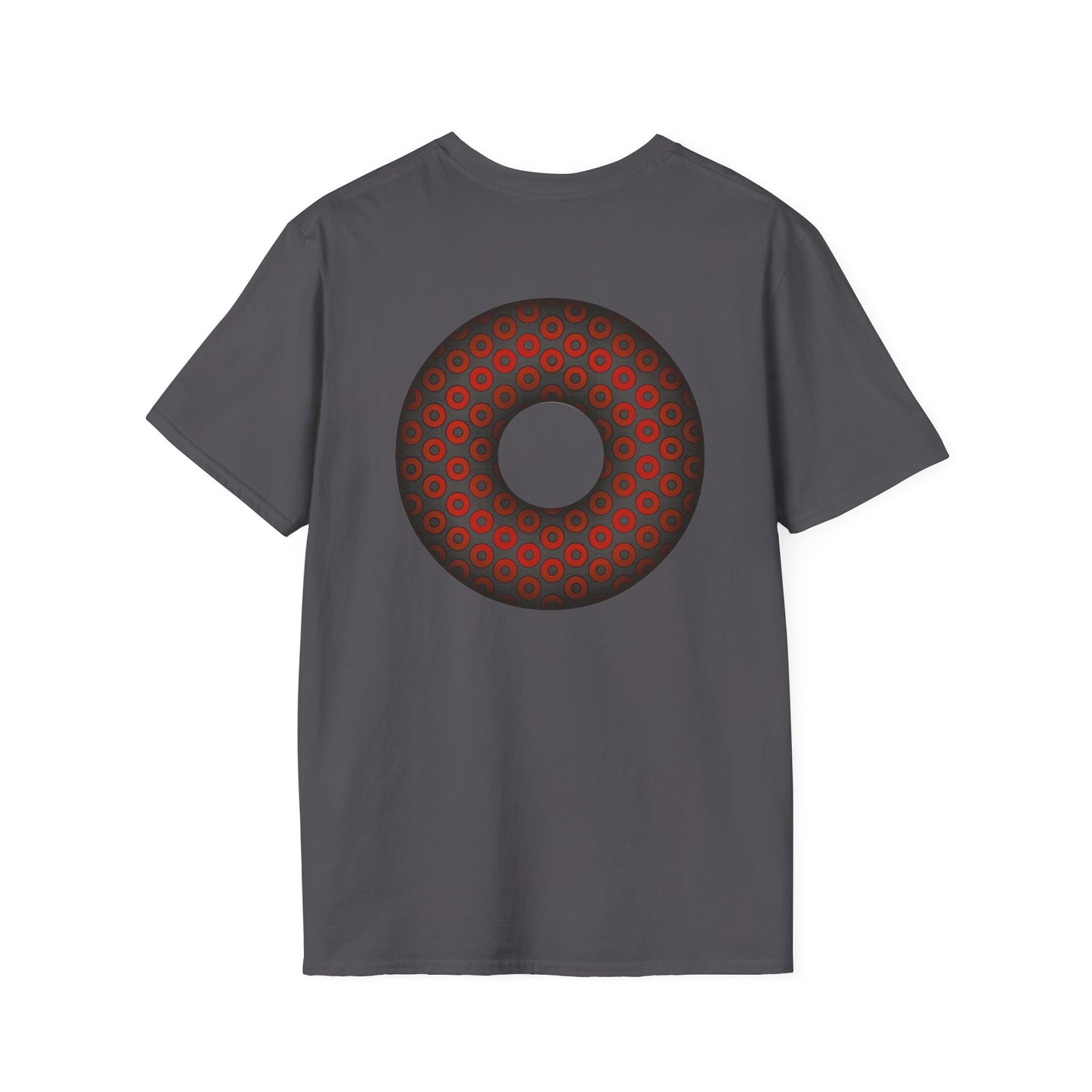 Plain Donuts/Unisex Soft-Style - "Plain Paradoxical Grided Donut" - red/dark gray donuts