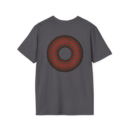 Plain Donuts/Unisex Soft-Style - "Plain Paradoxical Grided Donut" - red/dark gray donuts