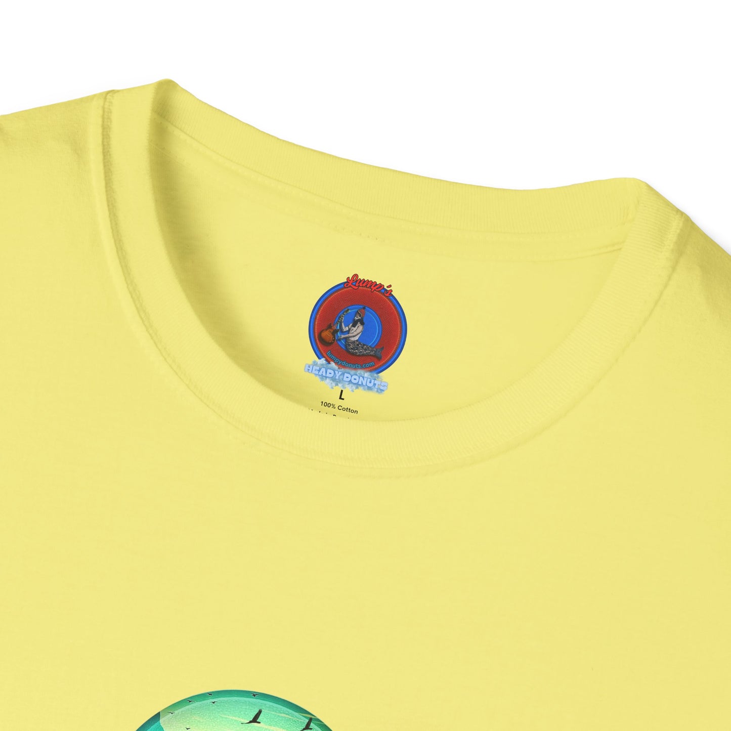 Lumpy Coffee Traders Tee - Unisex Soft-Style - "Taboo, taboot!" - paradoxical logo donut - variant 1