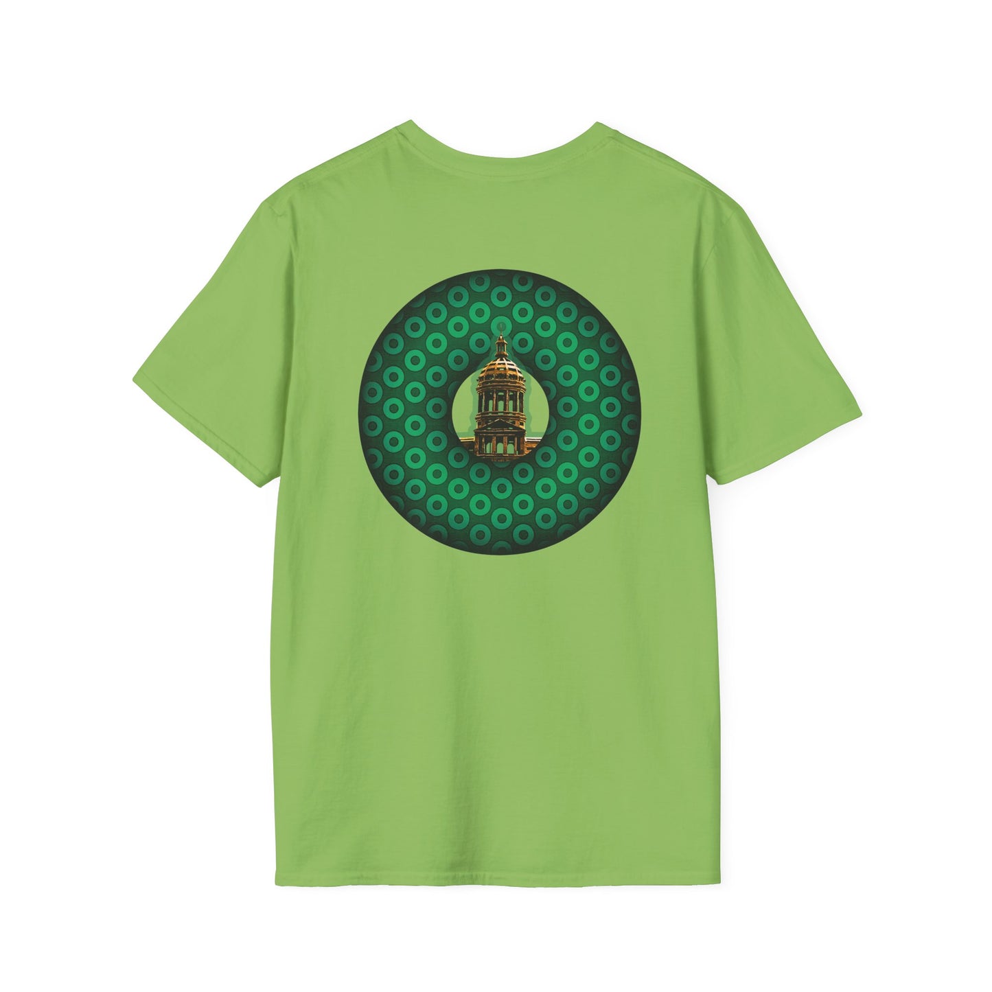 Classic Donut Tee - "Save Mondegreen City Hall Clock Tower" - paradox donut - series 1.0 - variant 2 - green donut