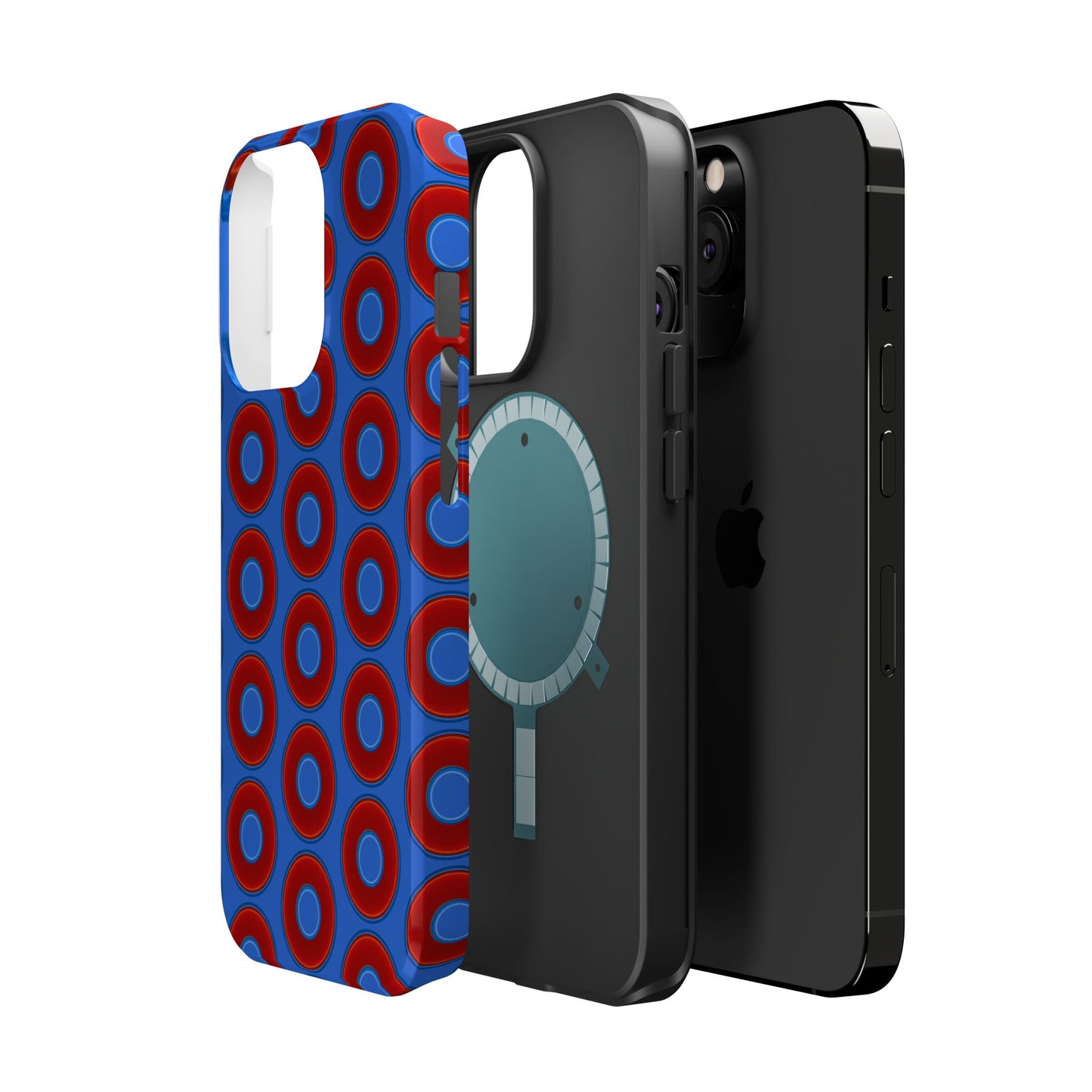 Magnetic Tough Donut Case - red vivid donut print w/medium royal blue background