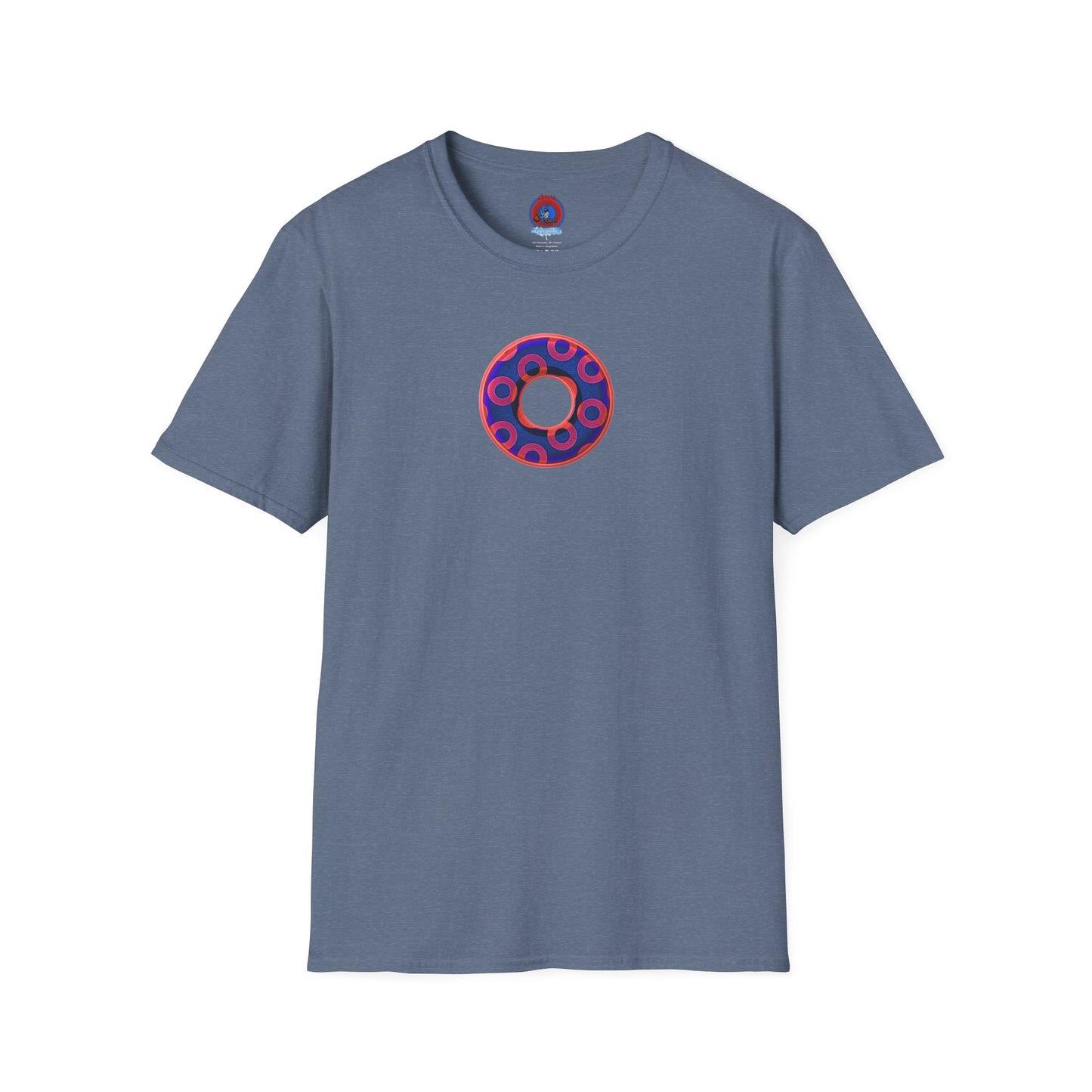 Plain Donuts/Unisex Soft-Style - "Plain Rustic Paradoxical Donuts" - red/dark royal blue donuts