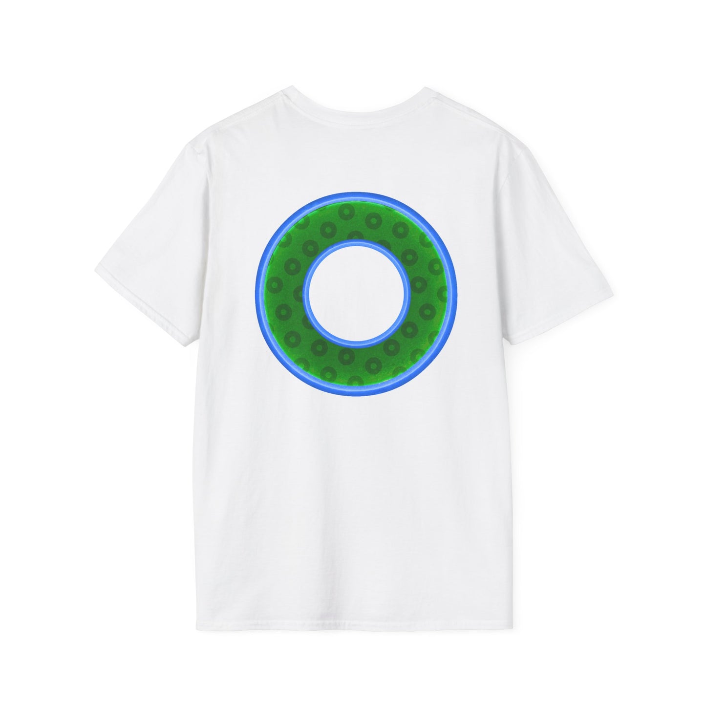 Plain Donuts/Unisex Soft-Style - "Plain Wide Mouthed Paradoxical Donuts" - green/light blue donuts