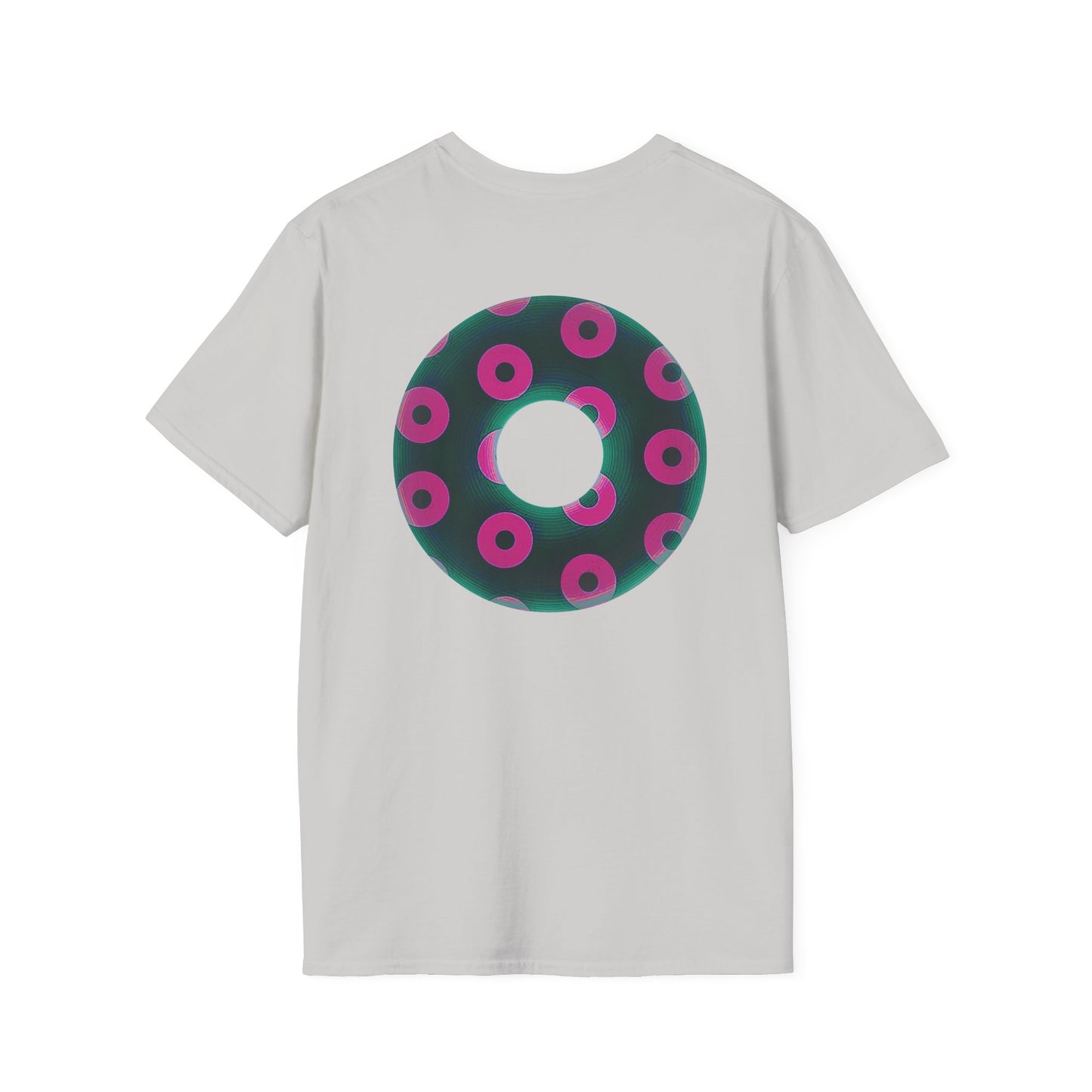 Plain Donuts/Unisex Soft-Style - "Plain Blimpy Paradoxical Donuts" - dark green/magenta donuts
