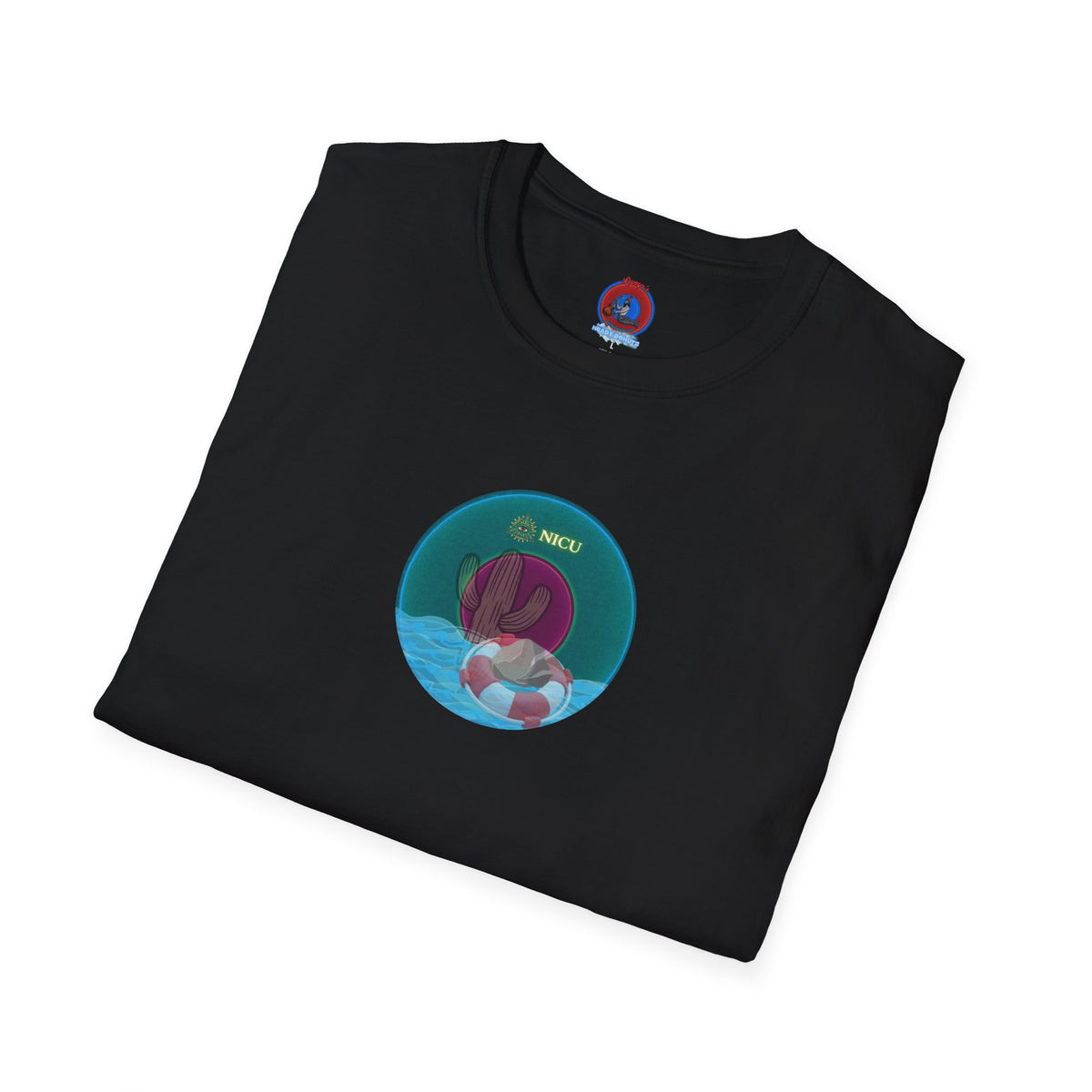 Classic Donut Tee - Unisex Soft-Style - "Masonic Donut of Rites" - series 1.0  - vivid dark teal donut