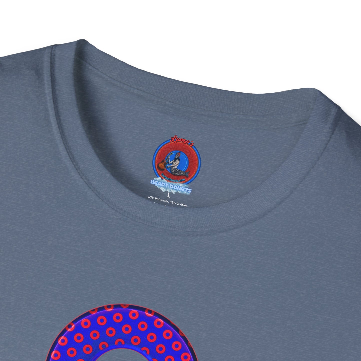 Plain Donuts/Unisex Soft-Style - "Plain Electric Paradoxical Donuts" - dark royal blue/red donuts