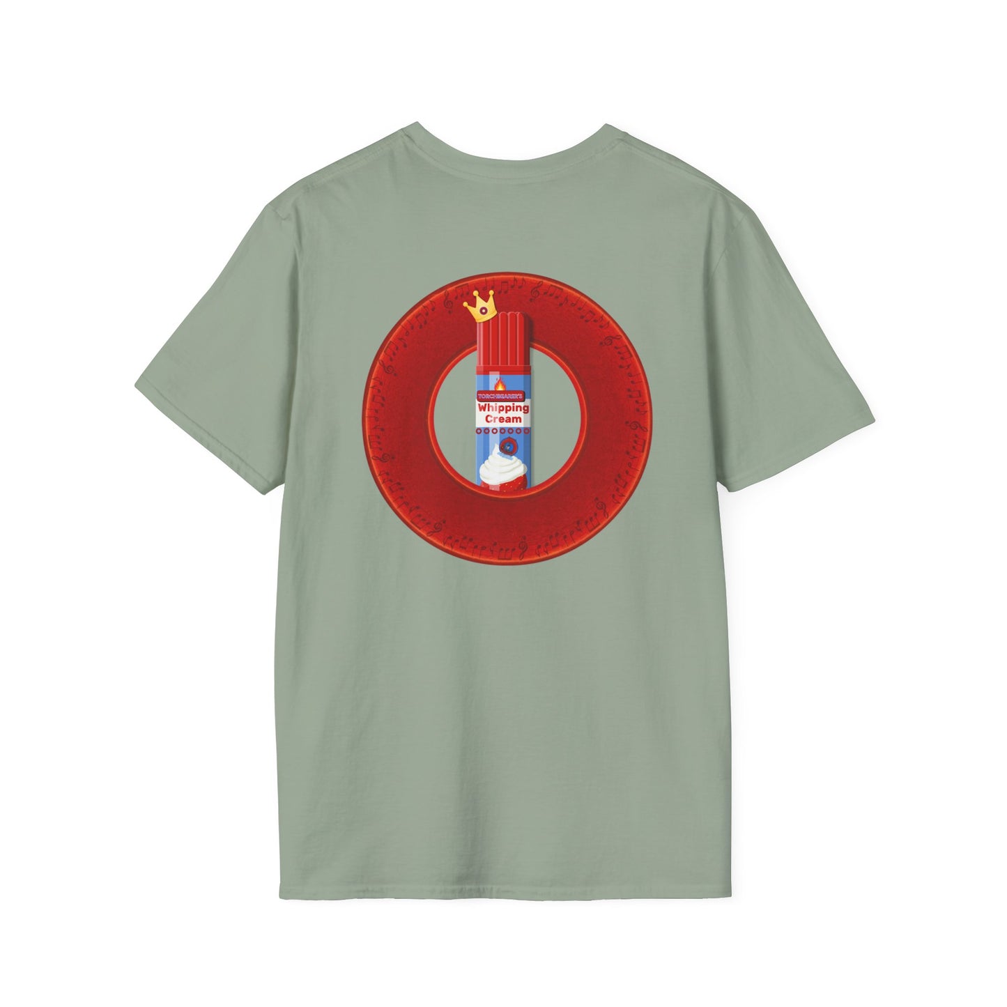 Classic Donut Tee - Unisex Soft-Style - "Princely Wooked Cream in a Can - YEMSG Donut " - vivid red donut