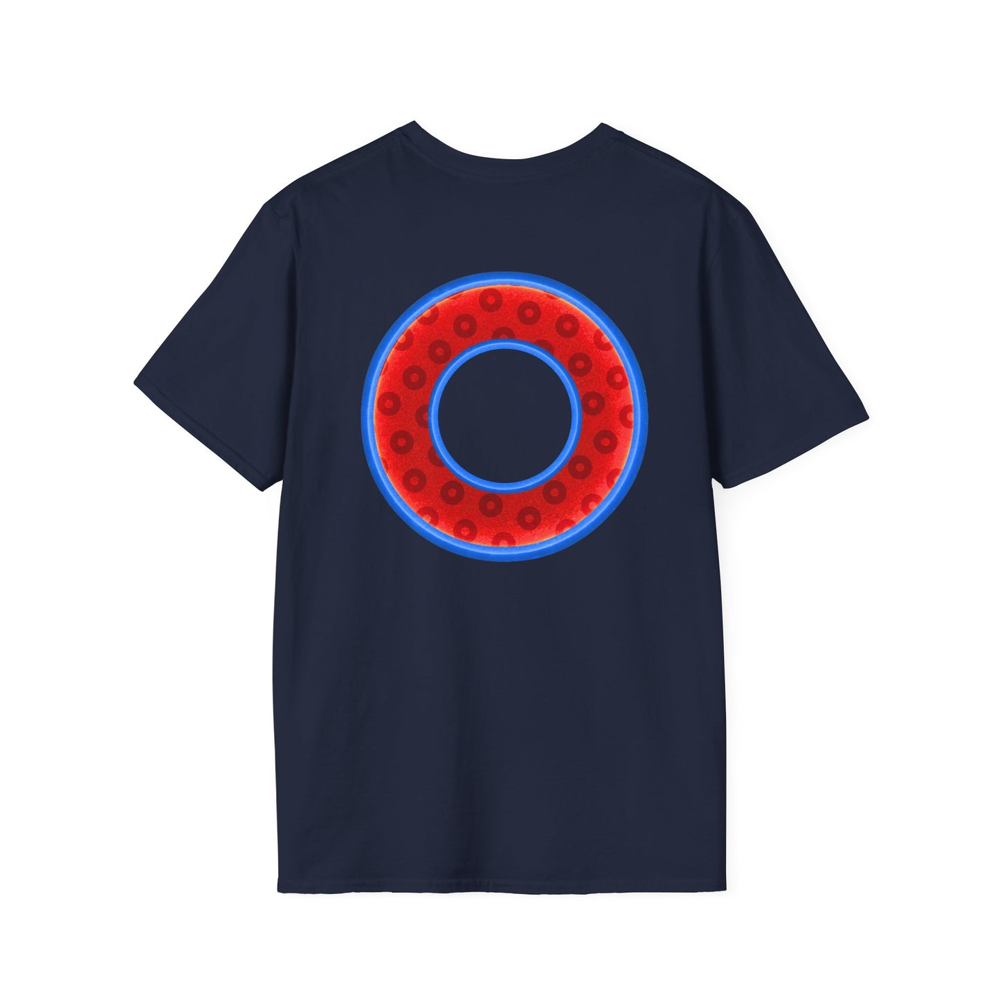 Plain Donuts/Unisex Soft-Style - "Plain Wide Mouthed Paradoxical Donuts" - red/medium royal blue donuts