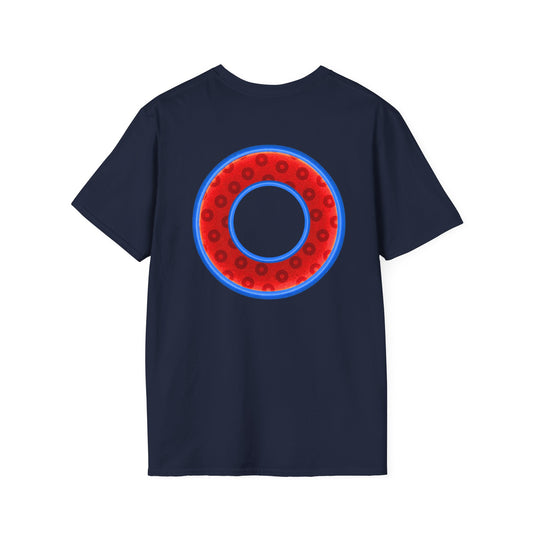 Plain Donuts/Unisex Soft-Style - "Plain Wide Mouthed Paradoxical Donuts" - red/medium royal blue donuts