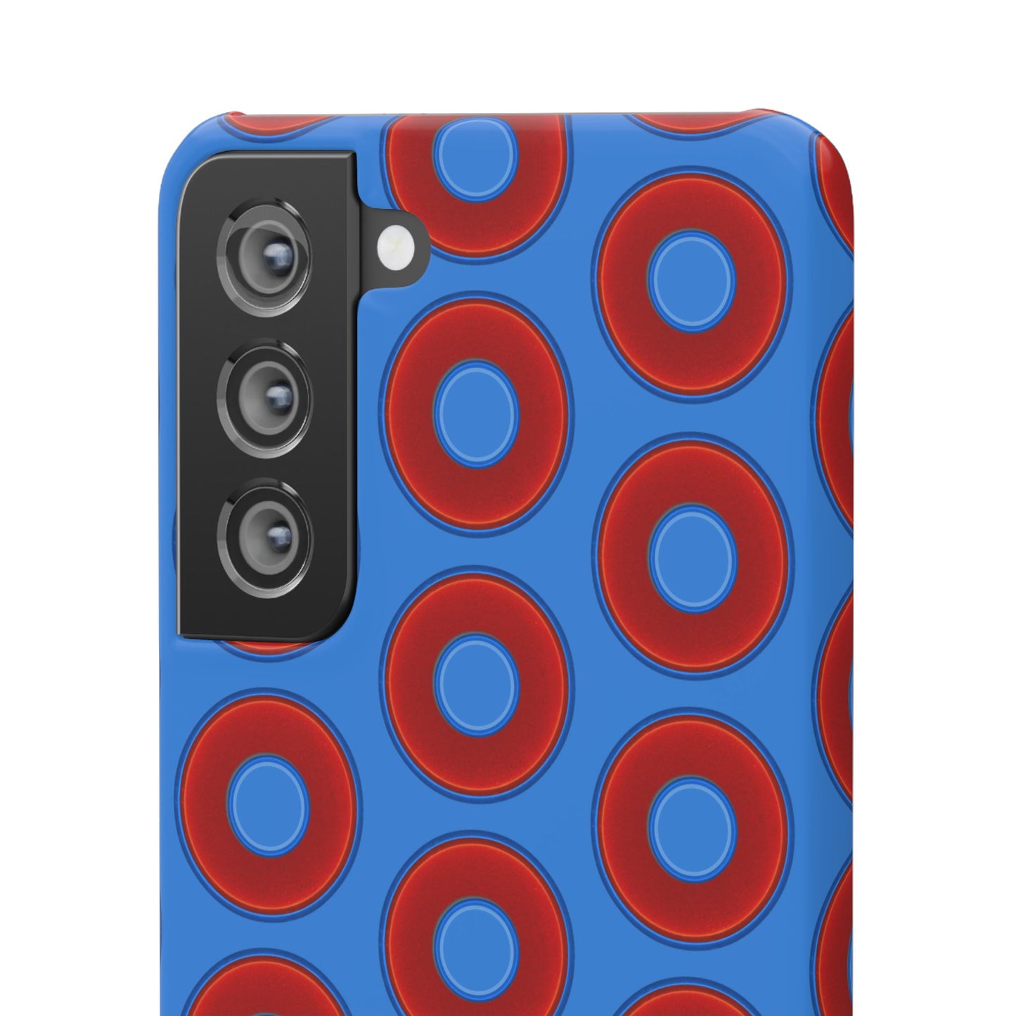 Lumpy Donut Snap Case - red vivid donut print w/light royal blue background