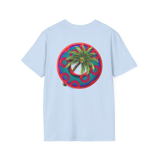 Classic Donut Tee - Unisex Soft-Style - "Jost Phishing" -blue/red rustic paradox donut