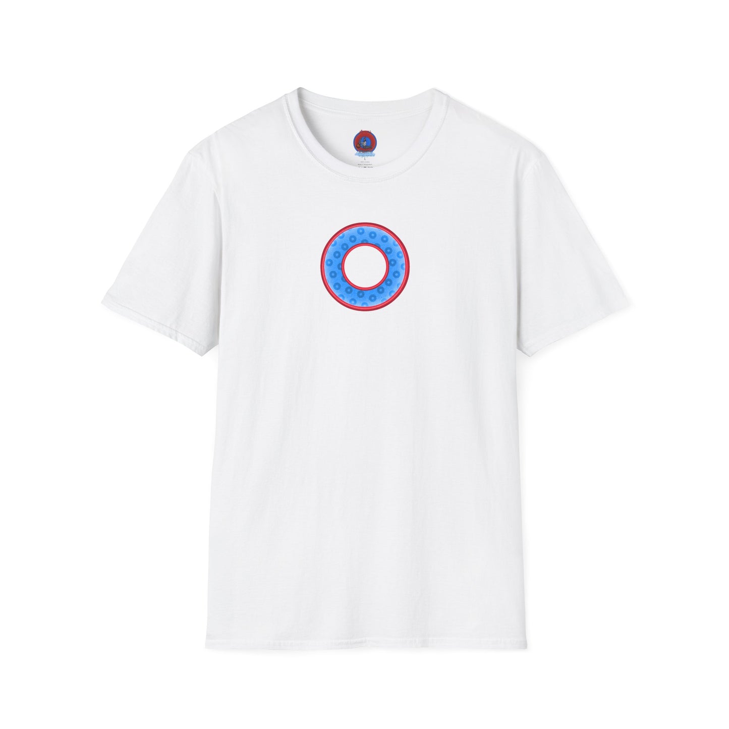 Plain Donuts/Unisex Soft-Style - "Plain Wide Mouthed Paradoxical Donuts" - light blue/red donuts