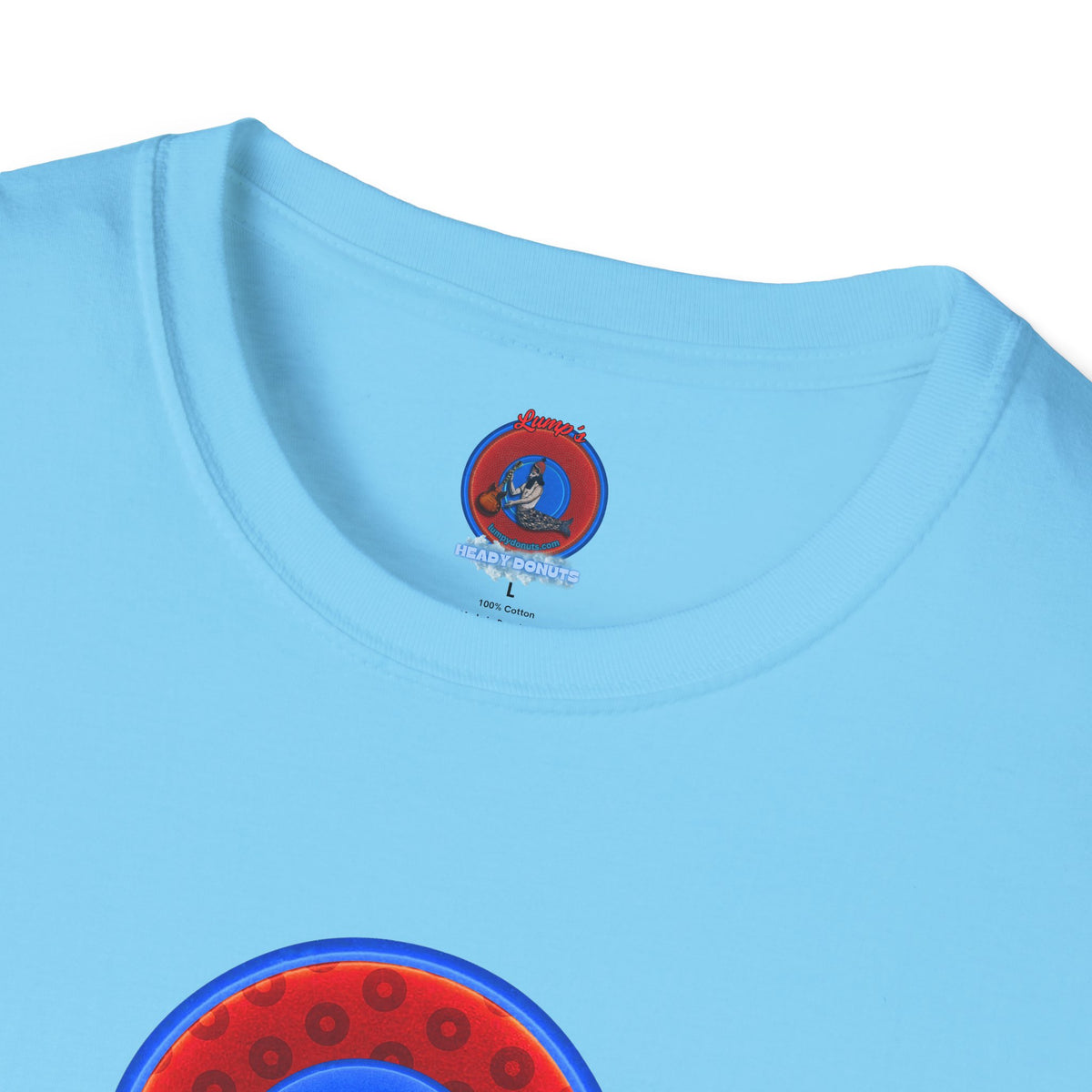 Classic Donut Tee - Unisex Soft-Style - "Read the F'ing Donut Book" - paradoxical widemouthed red/blue donut - variant 2