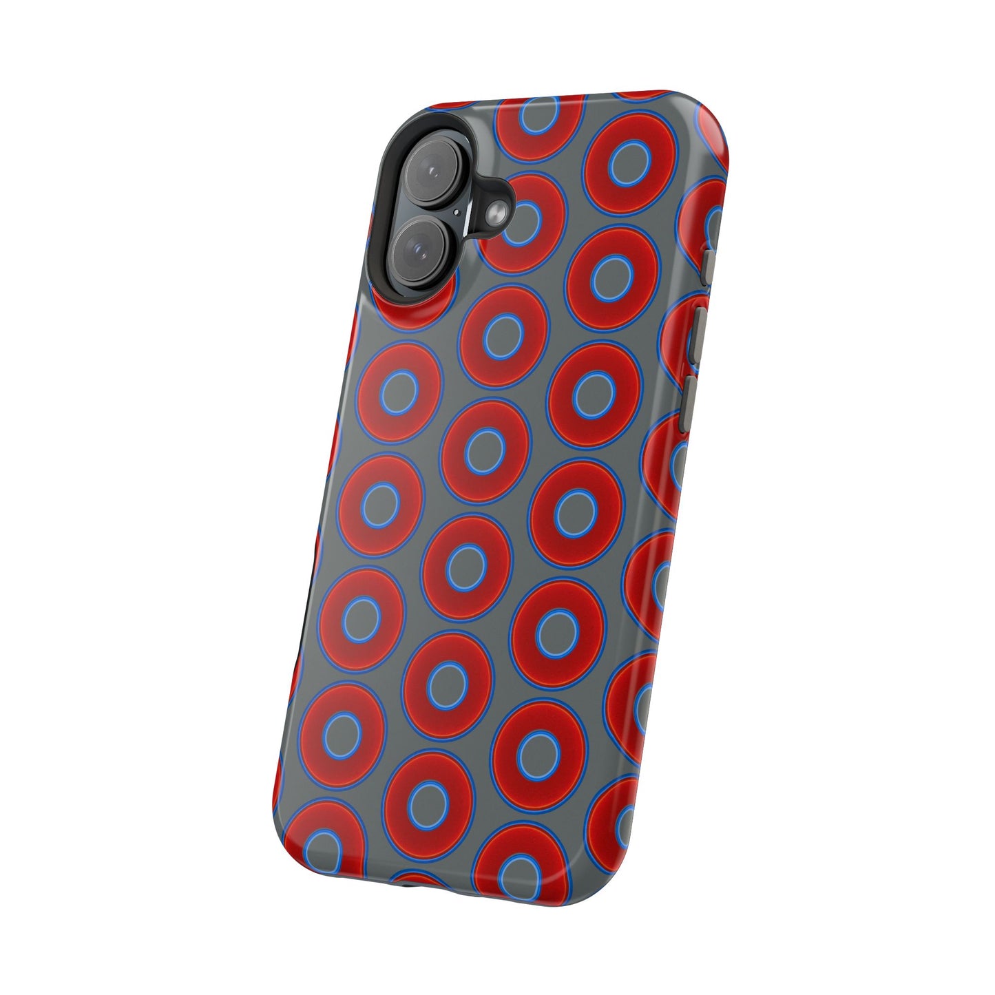 Magnetic Tough Donut Case - red vivid donut print w/dark gray background