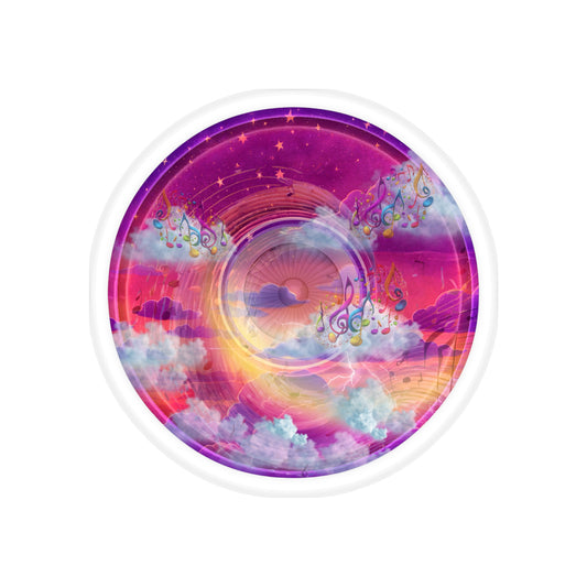 Donut Bumper/Outdoor Sticker - "Conjurers of Donuts" - magenta donut - [Die-Cut] 6"x 6"