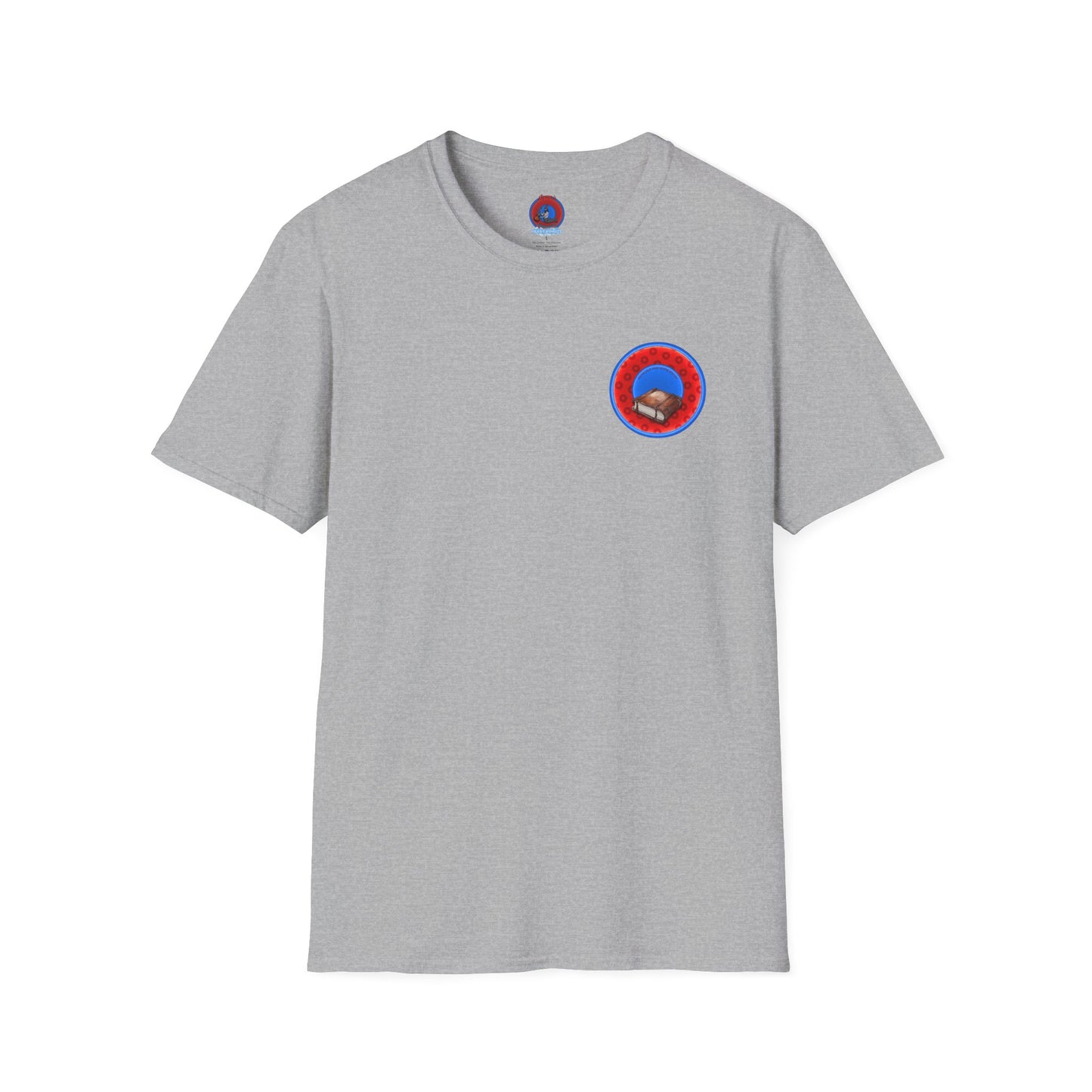 Classic Donut Tee - Unisex Soft-Style - "Read the F'ing Donut Book" - paradoxical widemouthed red/blue donut