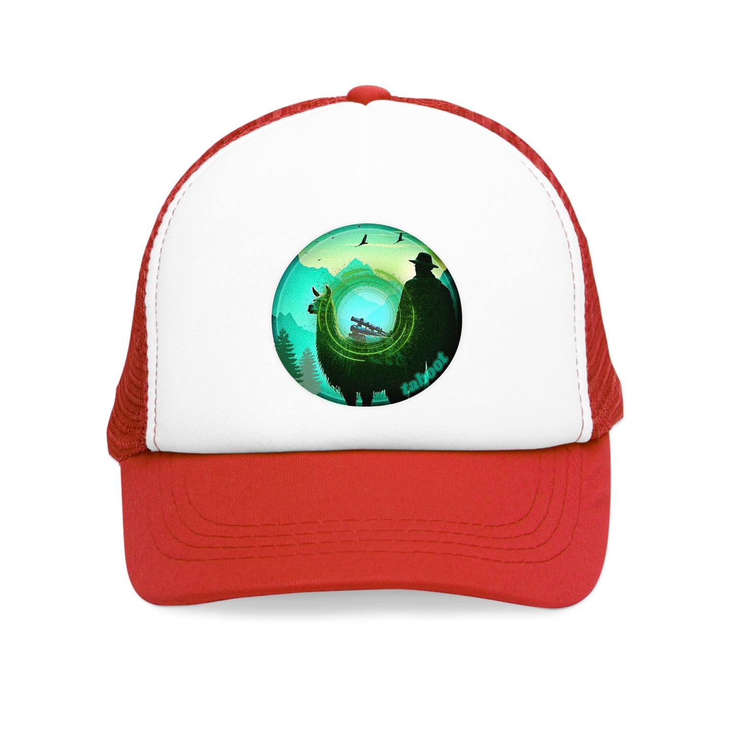 Lumpy Trucker Hat - "The Taboo(t) Donut" - teal green donut