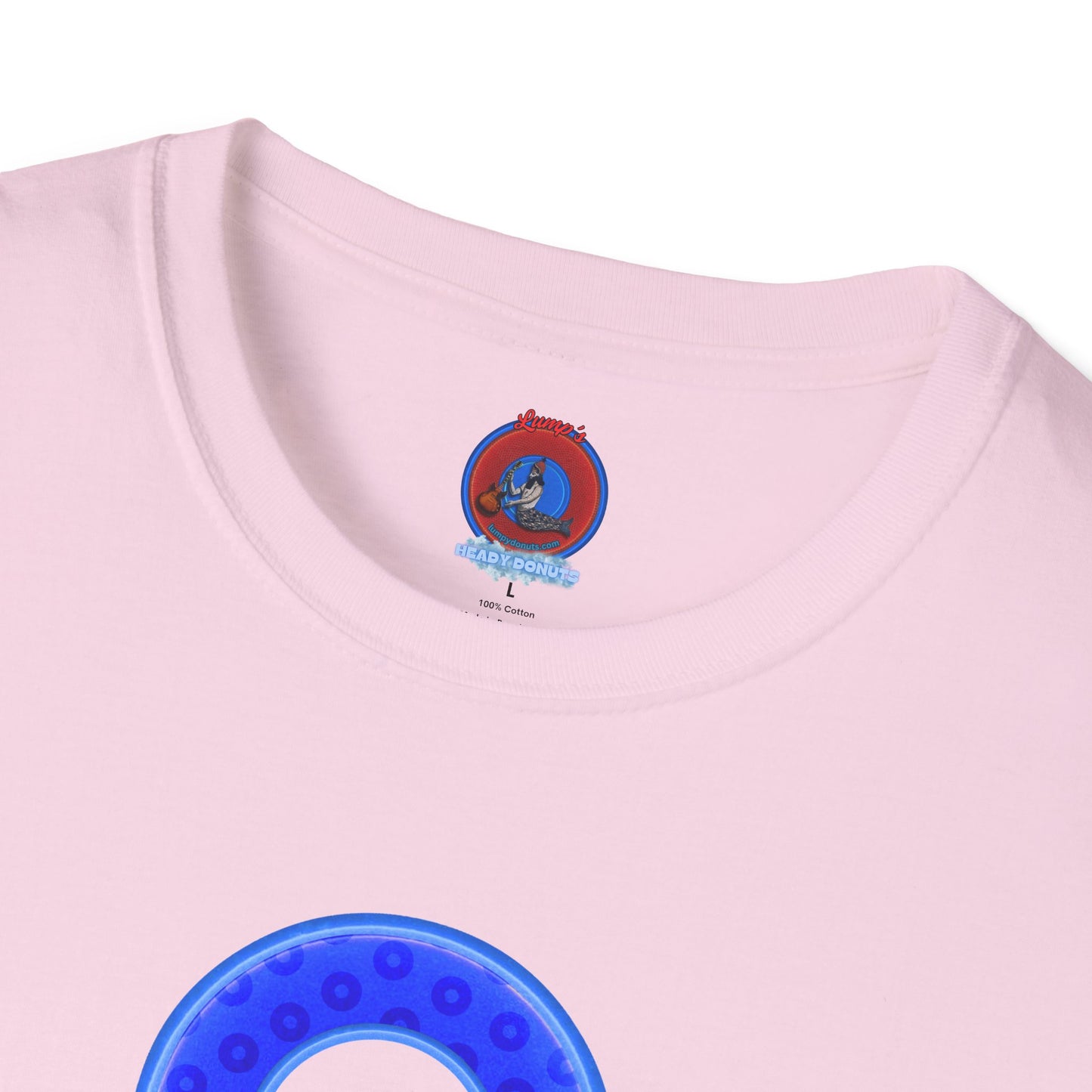 Plain Donuts/Unisex Soft-Style - "Plain Wide Mouthed Paradoxical Donuts" - bright blue/light blue blue donuts