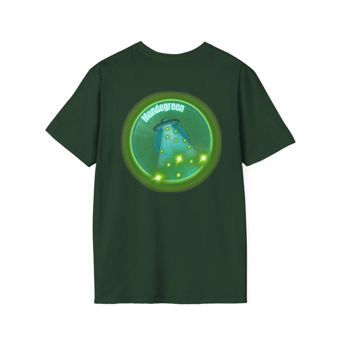 Classic Donut Tee - Unisex Soft-Style - "Close Encounters of the Delaware kind - Mondegreen Donut"  " variant 1 - green donut