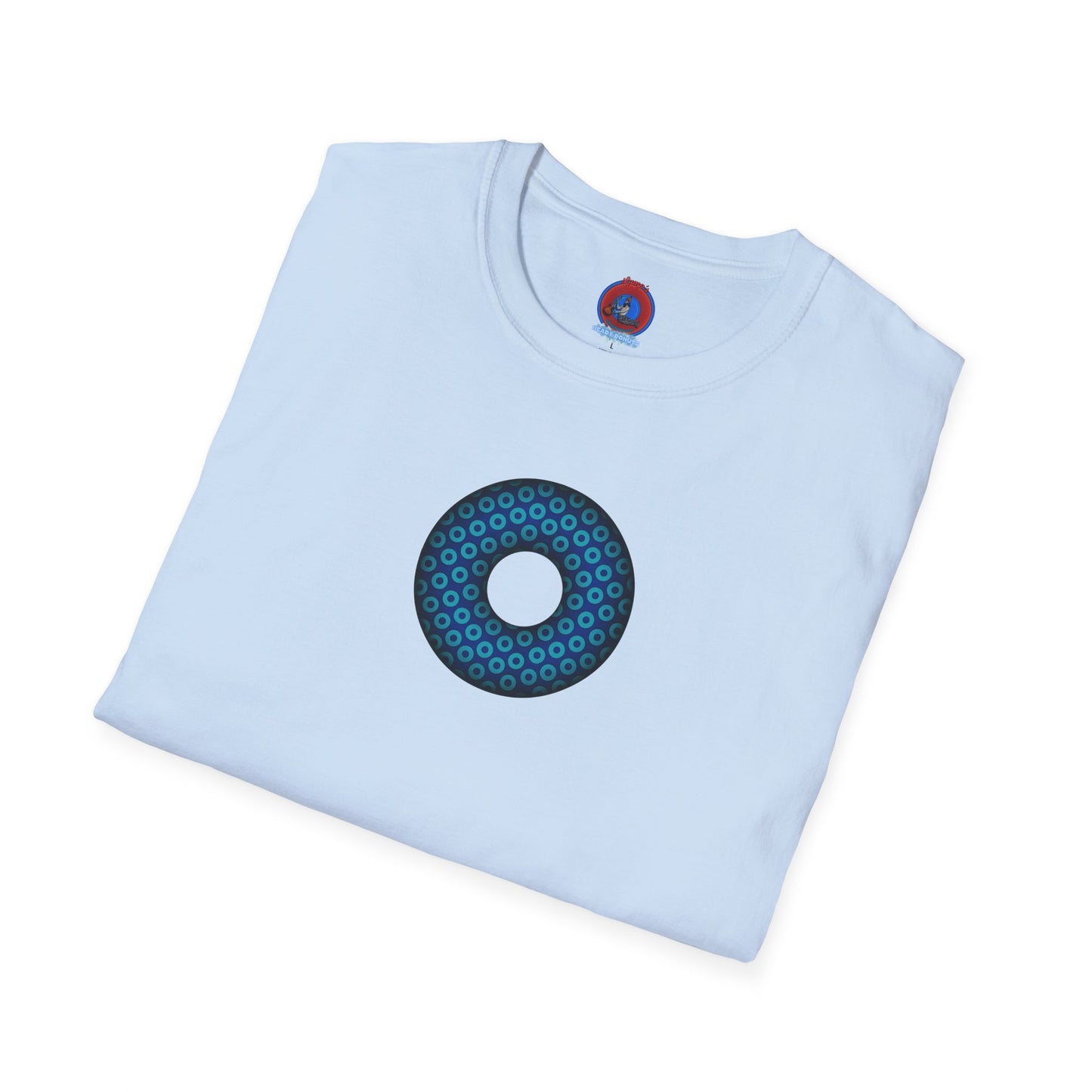 Plain Donuts/Unisex Soft-Style - "Plain Paradoxical Grided Donuts" - light blue/dark blue donuts