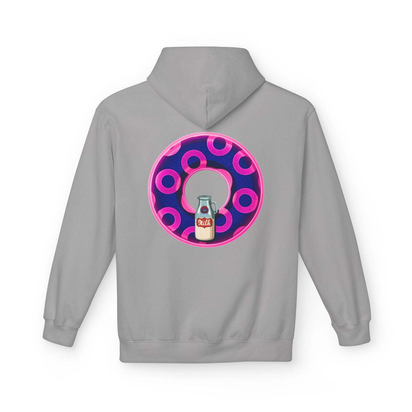 Fleece Harry Hoodies [Midweight Soft-style] - "Wooked Cream Dairy - YEMSG Donut" - blue/magenta rustic paradox donut - variant 5