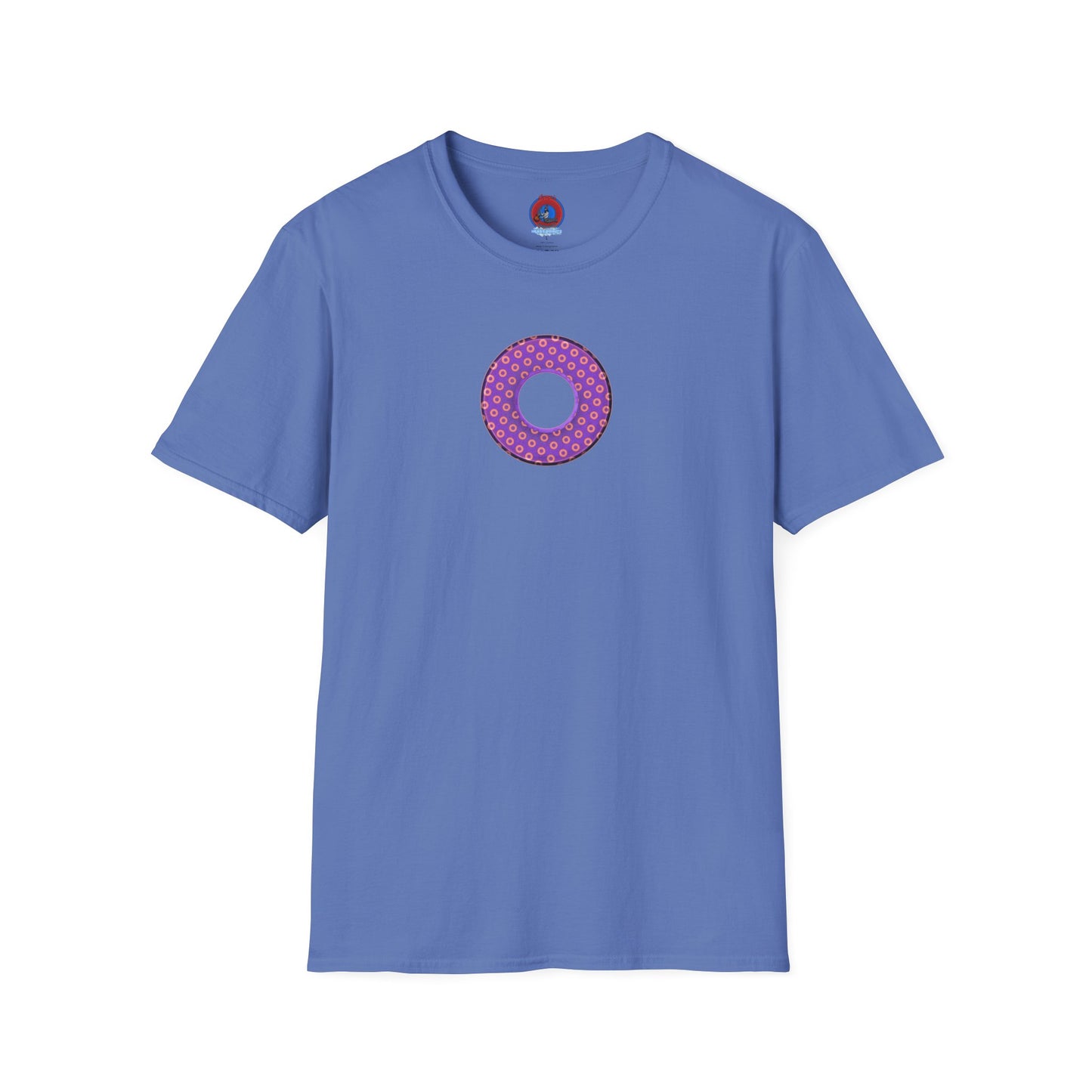 Plain Donuts/Unisex Soft-Style - "Plain Electric Paradoxical Donuts" - light purple/coral donuts