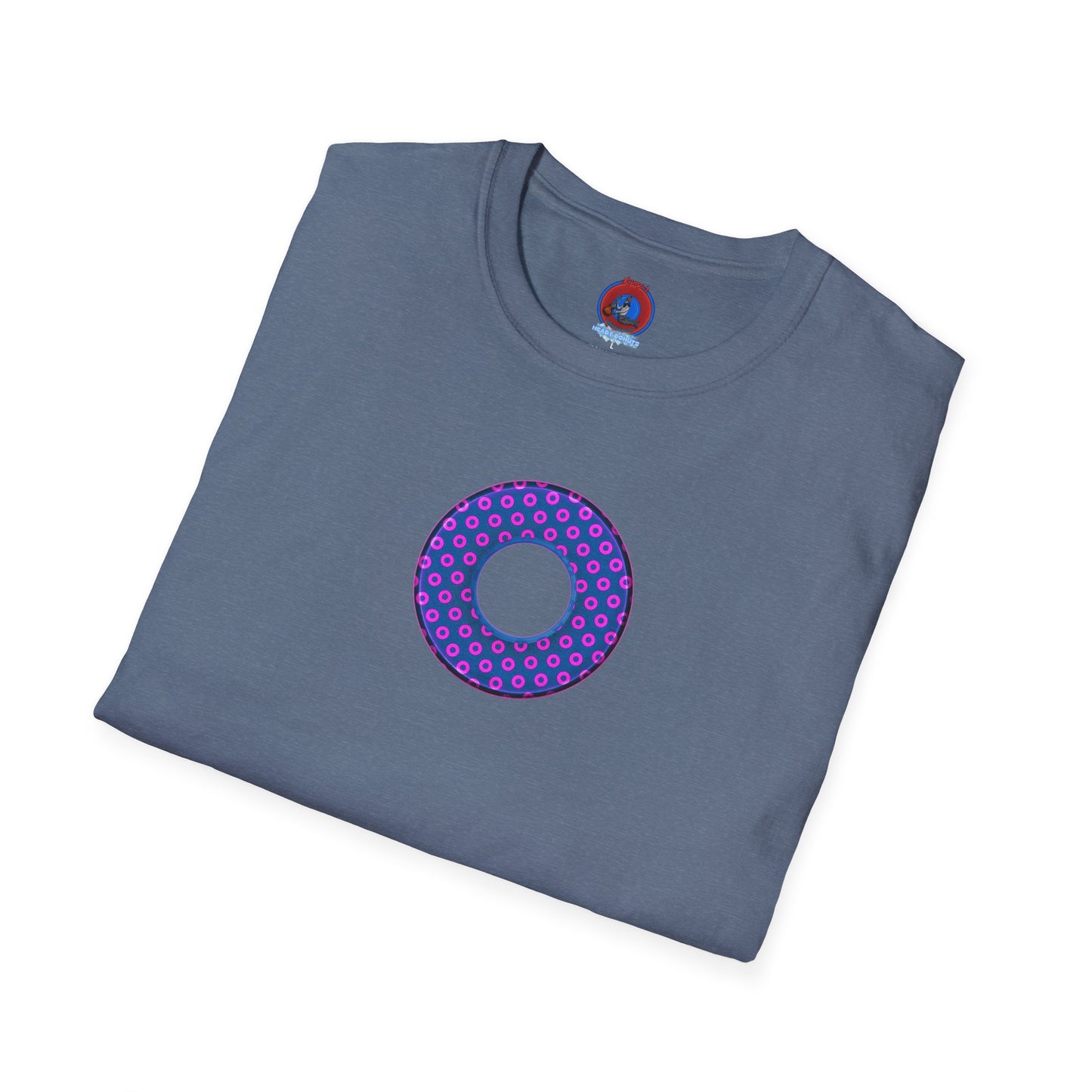 Plain Donuts/Unisex Soft-Style - "Plain Electric Paradoxical Donuts" - pink/dark blue donuts